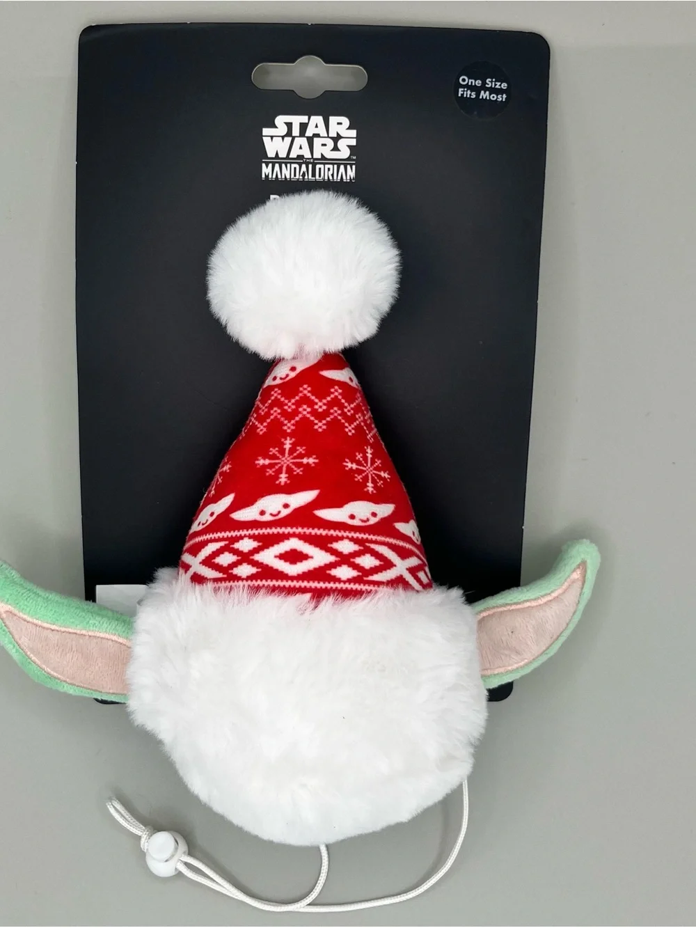 Star Wars Mandalorian Yoda Ears Christmas Santa Dog Hat New One Size Fits Most